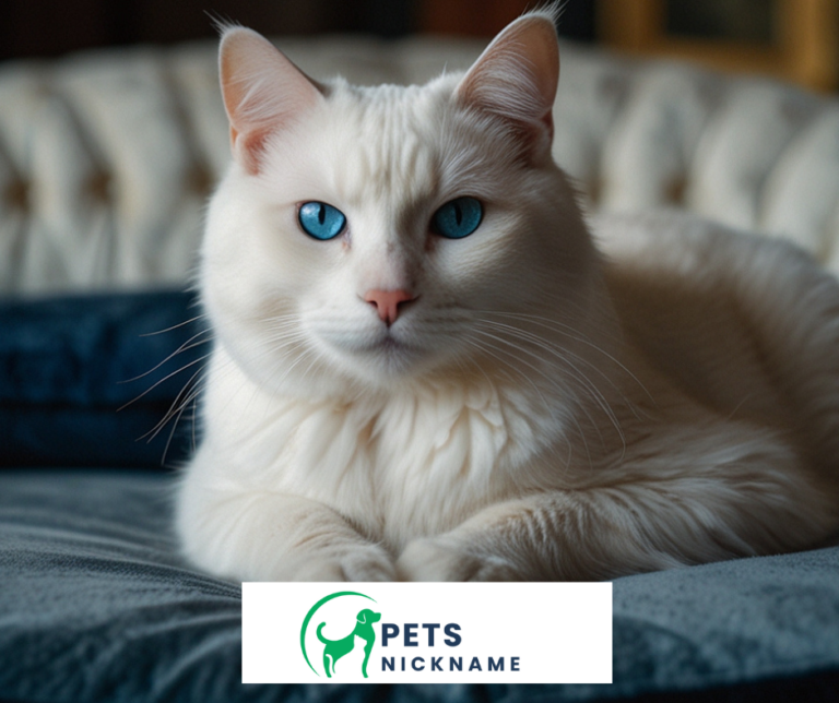 a white cat with blue eyes